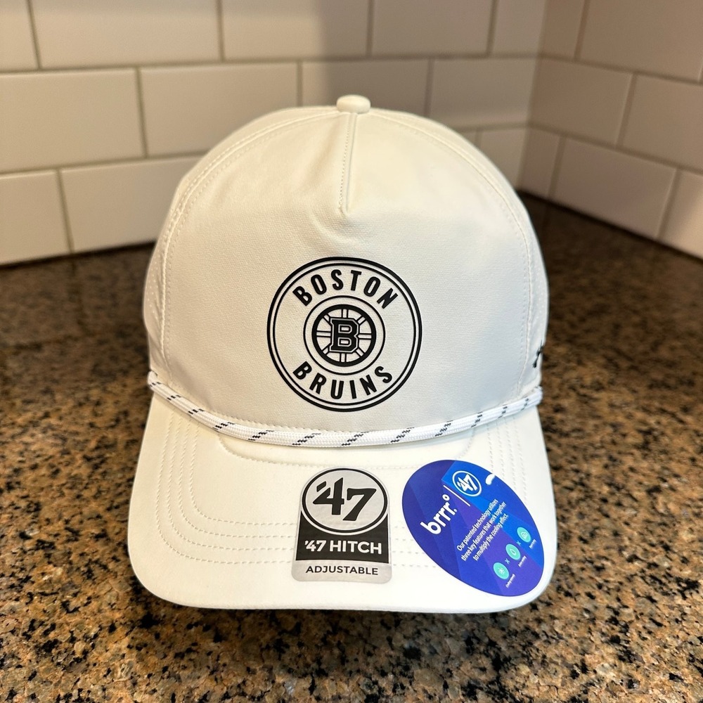 Boston Bruins '47 Hitch Brrr° Adjustable Hat White NHL Cooling Cap New